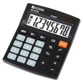 Eleven SDC805NR Rechner, schwarz, Tischrechner, achtstellig, duales Netzteil